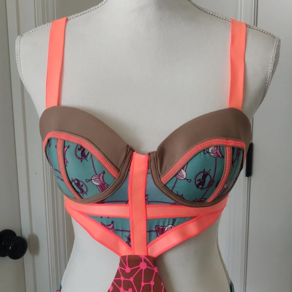 Maaji Citrus Award One-piece Swimsuit Cut Out Colorful Women's - Picture 8 of 16